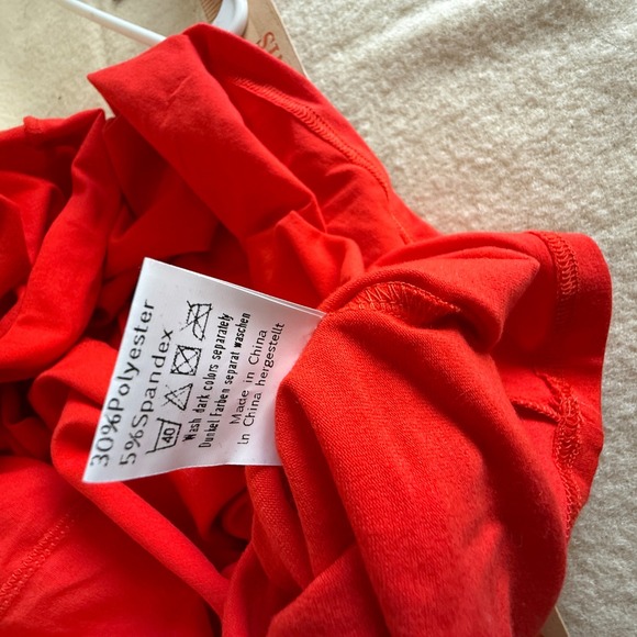 Curlbiuty Dark Orange/Red Crisscross NWT Midi Dress Women XL V Neck Sleeveless - Picture 8 of 10